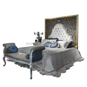 Fait à la main en bois Sculpté Lit Classique, Arabe style meubles De Chambre À Coucher De Luxe, design Européen lit