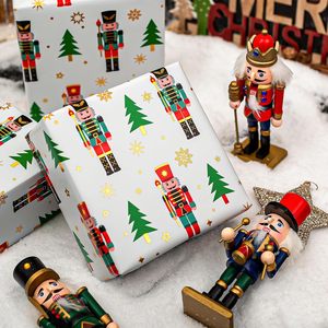 Nutcracker <b>Wrapping</b> <b>Paper</b> Roll 46.8 Sq Ft White Christmas Metallic Foil Decorative Gift Wrap - Product Image 6