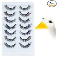 Faux cils en cheveux synthétiques, 7 paires, bouclés naturels D pour Russian Roll, pour un effet spectaculaire, pour l'exportation