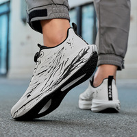 Chaussures de course sportives à boucle rotative, ultra-légères, double maille, plaque en carbone épaissie absorbant les chocs