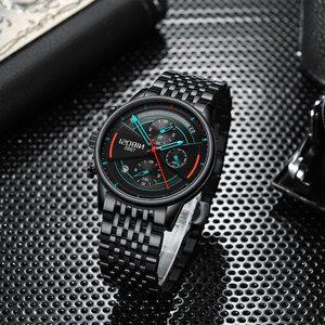 NIBOSI 2389 hommes Sport Quartz montres-bracelets décontracté en acier inoxydable conception étanche calendrier affichage Simple verre cadran fenêtre - Product Image 6