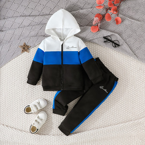 Automne et hiver ensemble deux pièces pour bébé garçons veste à capuche en coton avec <span class=keywords><strong>pantalon</strong></span> imprimé décontracté Joker sport caractéristiques chaudes - Product Image 4
