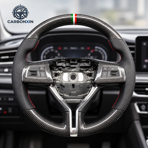 Volante Deportivo Personalizado de Fibra de Carbono y Cuero con LED para Maserati Ghibli Levante Granturismo Quattroporte 2014-2018 - Product Image 2