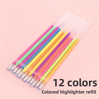 Recharges de stylos gel de remplacement transfrontalières, fluorescentes neutres, à pointe bille de 1,0 mm, métalliques pastel, 12 couleurs, 100 lots