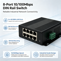 Switch Ethernet Industri 8 Port 1Gbps DIN-rail 10/100M Switch Jaringan Tidak Terkelola Perlindungan Daya Anti-Reverse AP-5208