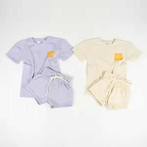 Conjunto de ropa deportiva informal para niños, conjunto de ropa de manga corta para verano