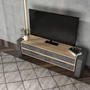 Maxine ตู้วางทีวี3ลิ้นชักรูปตัว L, ตู้วางทีวีหรูหรา - Product Image 3