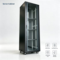 Armoire serveur insonorisée 42U 19 pouces avec porte frontale en verre pour équipement réseau de centre de données - En stock