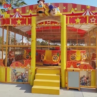 Manège interactif pour enfants : Jeux électriques rotatifs avec balles pulvérisatrices en fibre de verre pour jardins et aires de jeux parent-enfant