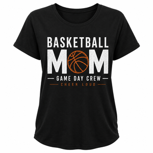 T-shirt graphique pour femme, motif « Mama Basketball », cadeau pour maman sportive, fan de basketball, vêtement d'esprit d'équipe - Product Image 1