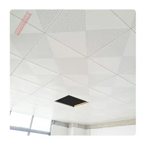 İç dekorasyon için 600x600mm klipsli alüminyum tavan döşemeleri asma metal tavan