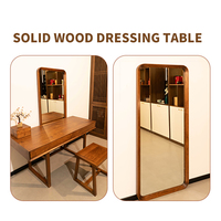 Meuble-lavabo en bois massif Table de maquillage Catalpa Bois Simple Mode Mobilier de chambre à coucher Banc miroir Rangement catégorique