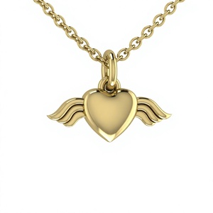 Magnifique collier pendentif en argent sterling 925 en forme d'aile d'ange de 11 mm pour la Saint-Valentin, personnalisé, romantique - Product Image 1