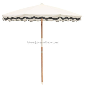 <span class=keywords><strong>Parasol</strong></span> d'extérieur en <span class=keywords><strong>toile</strong></span> de qualité supérieure blanc antique Poteau en bois portable UPF50 Parapluie de plage moderne pour cour pour les vacances d'été - Product Image 2