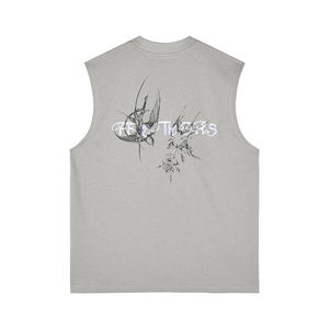 TKAN81, camisetas sin mangas de entrenamiento Unisex para hombre, chaleco deportivo transpirable de algodón 100% para gimnasio, chaleco de baloncesto sin mangas, ajuste de gran tamaño - Product Image 3