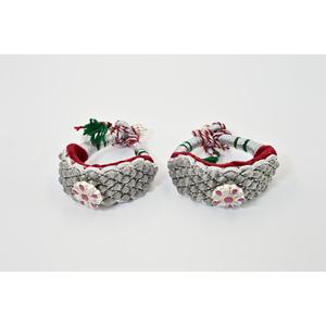 Ethnic Vintage Silver Oxidised Punchi Bangles with Flower Crystal Rhinestone Inlay <b>Red</b> Green Accents Unisex Wedding Jewelry - Product Image 1