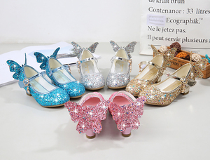 Crystal Girls Shoes Elsa <span class=keywords><strong>Aurora</strong></span> Glitter Sandalias Mariposa <span class=keywords><strong>Cenicienta</strong></span> Belle Sofia Rapunzel Zapatos Regalo de cumpleaños para niños - Product Image 2