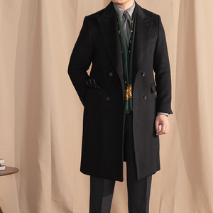 Cappotto Invernale da <span class=keywords><strong>Uomo</strong></span> 52% Lana, Vestibilità Slim, Tinta Unita, Caldo e Spesso, Lunghezza Media, <span class=keywords><strong>Doppiopetto</strong></span>, Casual - Product Image 4