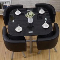 Großhandel Hochwertige Runde Esszimmer-Sets 1 Tisch 4 Stühle Viersitzer Wohn-Esszimmer Moderne Kleine Esszimmer-Sets