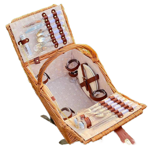 Luxury Heart-Shaped Collapsible Picnic <b>Basket</b>-Rattan <b>Wicker</b> Storage Set with Lid & <b>Handle</b> Eco-Friendly Affordable - Product Image 1