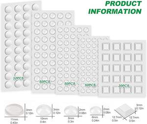 Tampon en caoutchouc transparent auto-adhésif Pieds en caoutchouc Lot de tampons élastiques Petits goujons en caoutchouc pour portes et meubles Verre - Product Image 4