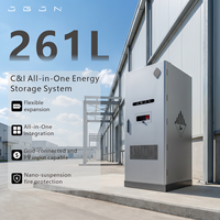 Système de stockage d'énergie tout-en-un C&I 261L 125kW 261kWh |   Armoire BESS LiFePO4 à refroidissement liquide avec MPPT SiC 5 couches et protection incendie