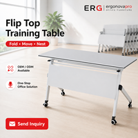 Table de formation moderne OEM en acier et bois, pliable et mobile, avec roulettes, pour salle de conférence et école