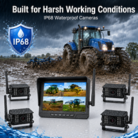 7 Zoll Kabelloses Fahrzeug-4-Kamera-Kit 720P 4-Kanal-Monitor IP68 Nachtsicht BSD für Landwirtschafts- und Baumaschinen