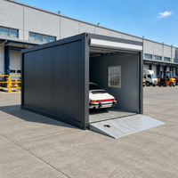 Garage préfabriqué en acier portable populaire avec porte à enroulement pour le stationnement de véhicules, l'atelier et le stockage sécurisé d'équipements