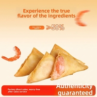 Hamburguesas de Camarón Empanizadas Pre-fritas Congeladas, Listas para Cocinar, Snack Comercial de Mariscos