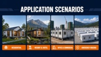Casa Container Espandibile con 2 Camere da Letto, Prefabbricata e Pieghevole, per Ufficio o Hotel, Soluzione Abitativa Prefabbricata