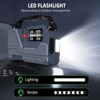 Portable Car Jump Starter Air Compressor Tire Inflator Tire Pressure Monitor 1000A Peak 150PSI 10000mAh USB Emergency Light
