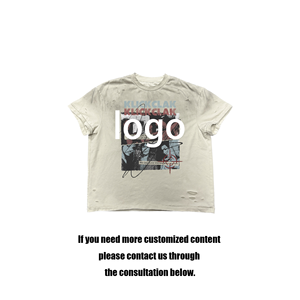 Camisetas <span class=keywords><strong>de</strong></span> Hombre y Mujer <span class=keywords><strong>de</strong></span> Alta Calidad, Estilo Punk Oscuro, Lavado Desgastado, con Gráficos Personalizados - Product Image 3