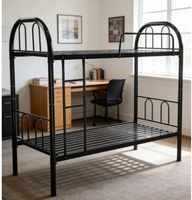 Lit superposé métallique moderne pour dortoir, lit superposé en fer pour hôtel, chambre d'hôtel, appartement, usage étudiant, lit double haut et bas