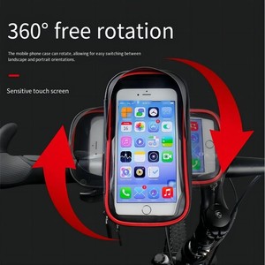 Support de téléphone portable pour vélo compatible, rotation à 360 degrés, anti-buée, étanche, matériau ABS flexible - Product Image 6