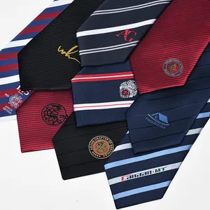 Personalized Silk Logo Printing Jacquard Embroidery Men Corporate Necktie Manufacturer Factory Promotion Custom Neck Tie