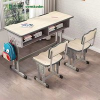 Chaises de bureau doubles à double colonne en métal pour les élèves du primaire et du secondaire, les salles de classe et les centres de tutorat - Durables