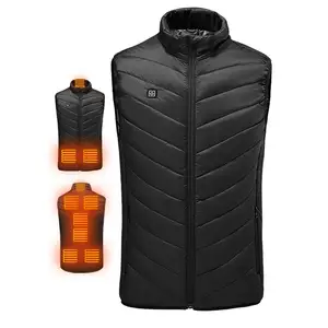 Winter Lichtgewicht Usb Opladen Batterij Verstelbare Body Warmer Unisex Down Verwarmde Vest Jas Voor Outdoor Wandelen Jacht