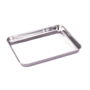 Plateaux de service modernes en acier inoxydable argenté pour pâtisserie, fruits, <span class=keywords><strong>pizza</strong></span> et autres aliments – Idéal pour la présentation et la préparation culinaire - Product Image 6