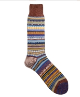 Printemps Automne Tendance Hommes Femmes Vintage Machine Jacquard Plusieurs Couleurs Tribal Ethnique Rayé Coton Mid Tube Chaussettes Unisexe