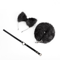 Ensemble sexuel trois pièces Fox Niang avec plug anal, bandeau et queue en fourrure de renard, collier de chat pour le flirt