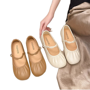 La parola fata nonna pieghettata 2025 bocca Jane una leggera ballerine Slip-On Mary poco profonde primavera ed estate scoppiano nuovi piatti - Product Image 1