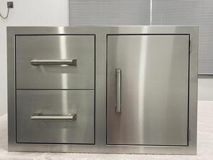 Tiroir et porte d'armoires de cuisine extérieures en acier inoxydable grillées commerciales de qualité fiable à 2 modules - Product Image 2
