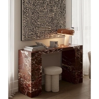 Table console en marbre naturel rouge Rosso Levanto d'Italie pour la décoration intérieure de la maison, du salon, du hall, de l'hôtel, de la villa