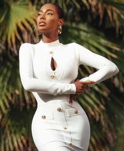 LS2295 Kimshein kadınlar için yüksek moda elbise lüks kokteyl bandaj elbiseler uzun kollu balo kıyafetleri - Product Image 4