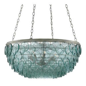 Lustres en verre aquamarine soufflé à la main modernes pour villa, salon, chambre à coucher, entrée, escalier, lustres en verre - Product Image 5