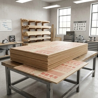 Panneau MDF ignifuge avec surface en placage de bois, panneau E1 sans formaldéhyde, panneau en fibre résistant à l'humidité pour les murs intérieurs