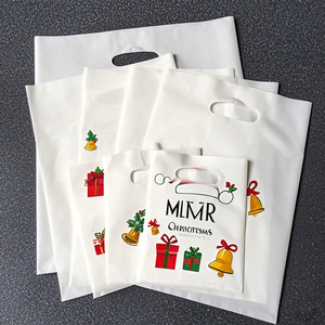 도매 맞춤형 로고 인쇄 다이컷 플라스틱 쇼핑백, 소상공인 및 소매업체를 위한 땡큐 선물 포장 가방 - Product Image 5