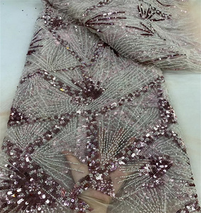 <span class=keywords><strong>Shining</strong></span> pháp ren đầy đủ đính cườm dòng Mẫu sáng ren Sequins hạt vải cho Đảng - Product Image 3