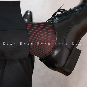 <span class=keywords><strong>Nuit</strong></span> vin rouge rayé costume bas hommes <span class=keywords><strong>chaussettes</strong></span> formelles messieurs affaires confortable mi-longueur Tube nouveau respirant - Product Image 1